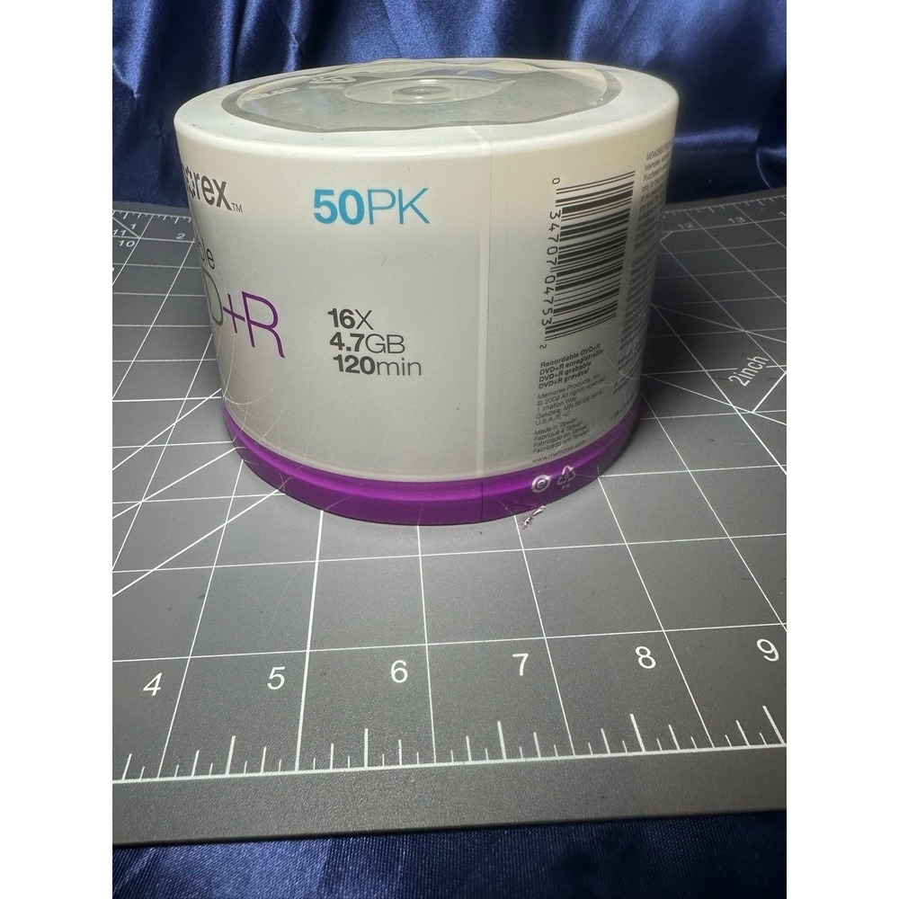 Memorex DVD+R 4.7GB 16X 50PK Printable Recordable Spindle/Cake Box - Picture 3 of 6